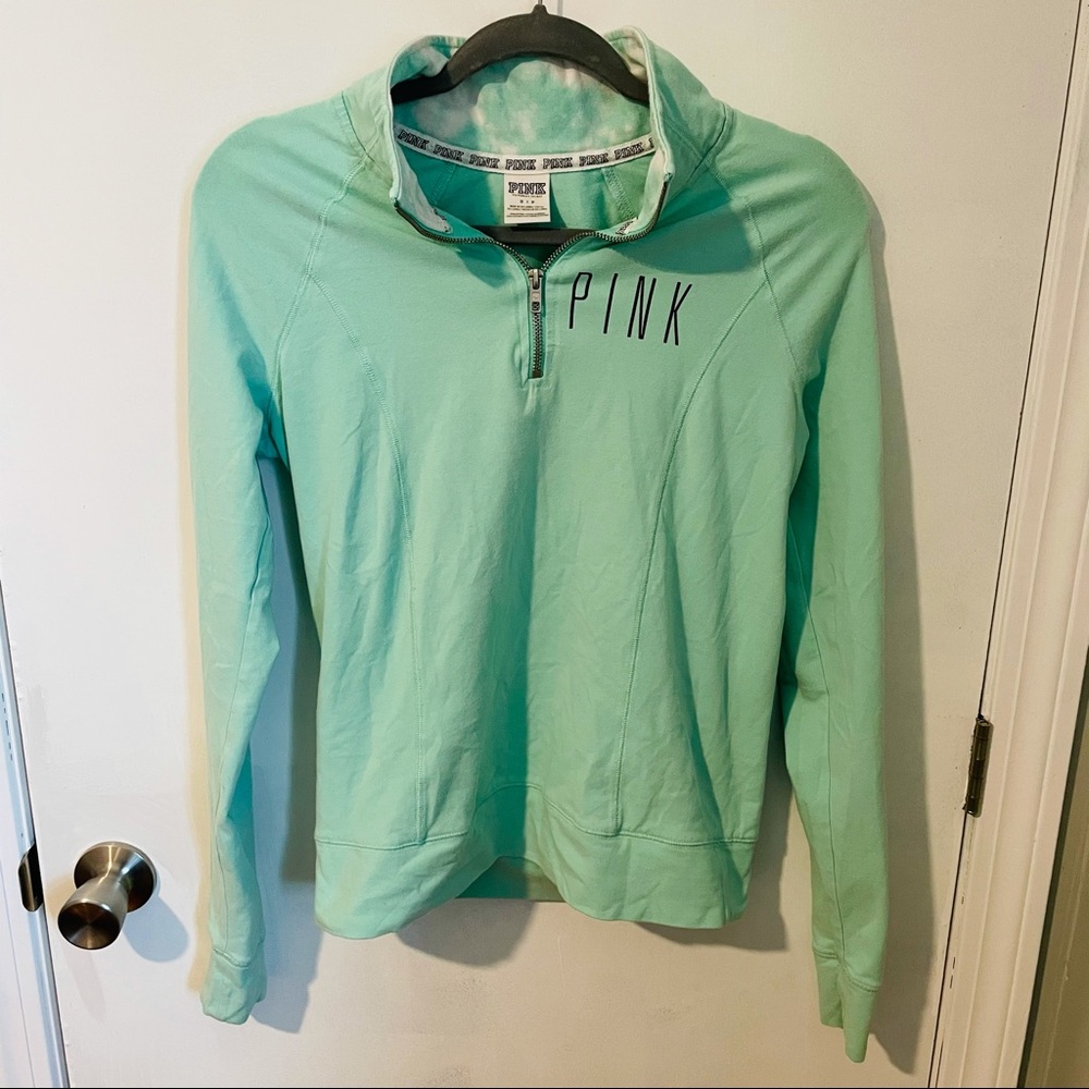 PINK Mint Green Half Zip Small